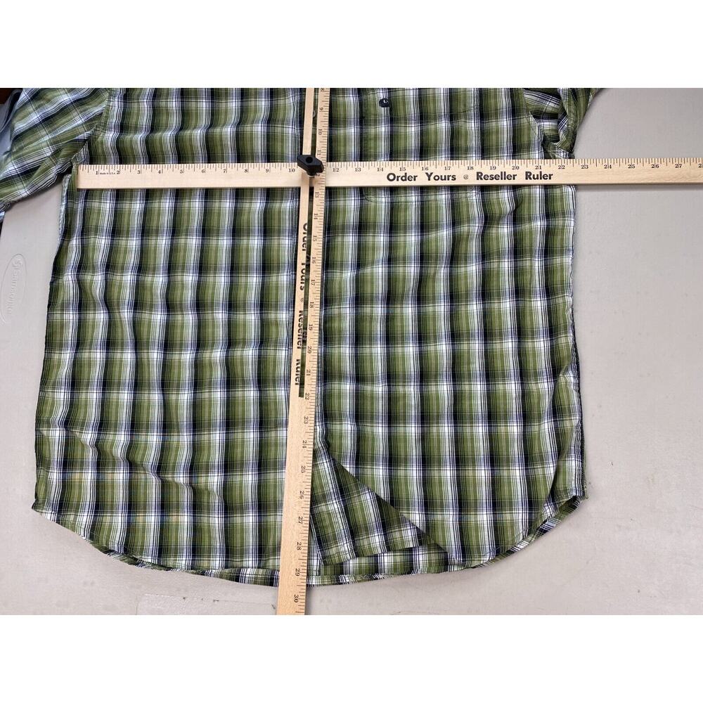 Carhartt Button Down Shirt Mens Large Classic Plaid Short Sleeve Cotton S206 FGN - Picture 6 of 11